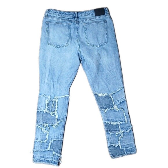 Vintage Y2K FOREVER 21 Men's Jeans 38 Waist Blue Distressed Denim Straight Leg - Picture 3 of 4